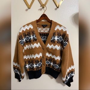 Ann Taylor Fair Isle Boyfriend Cardigan